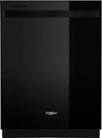 Whirlpool - 24" Top Control Built-In Dishwasher with Stainless Steel Tub, Large Capacity, 3rd Rack, 47 dBA - Black - Front_Zoom