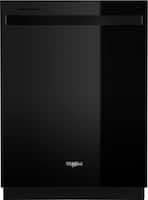 Whirlpool - 24" Top Control Built-In Dishwasher with Stainless Steel Tub, Large Capacity, 3rd Rack, 47 dBA - Black - Front_Zoom