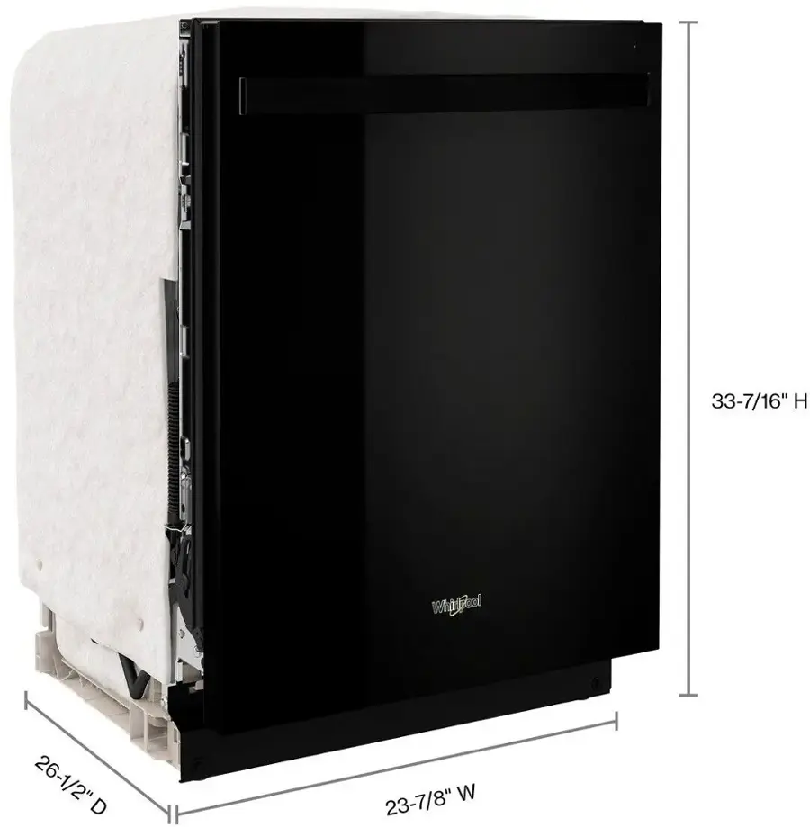 Alt View 17. Whirlpool - 24" Top Control Built-In Dishwasher with Stainless Steel Tub, Large Capacity, 3rd Rack, 47 dBA - Black.