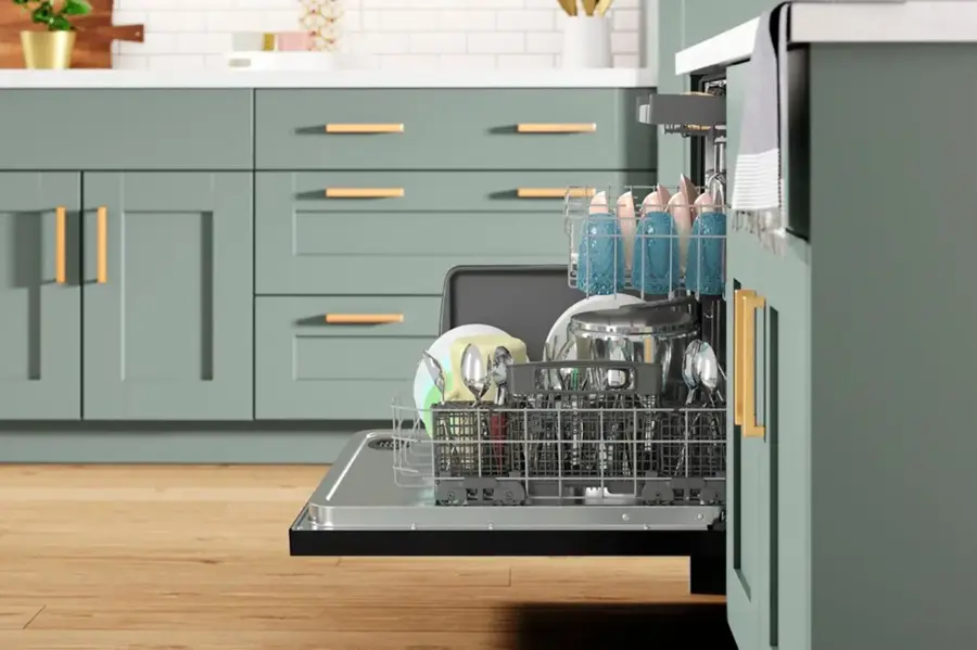 Alt View 20. Whirlpool - 24" Top Control Built-In Dishwasher with Stainless Steel Tub, Large Capacity, 3rd Rack, 47 dBA - Black.