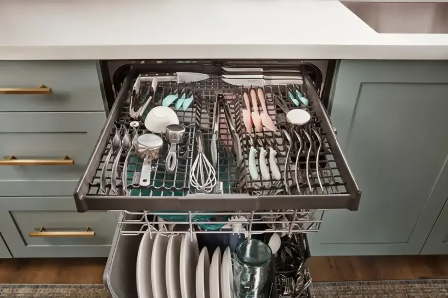 Alt View 22. Whirlpool - 24" Top Control Built-In Dishwasher with Stainless Steel Tub, Large Capacity, 3rd Rack, 47 dBA - Black.