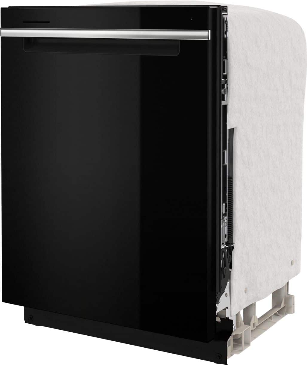Angle. Whirlpool - 24" Top Control Built-In Stainless Steel Dishwasher with 3rd Rack and 47 dBA - Black.