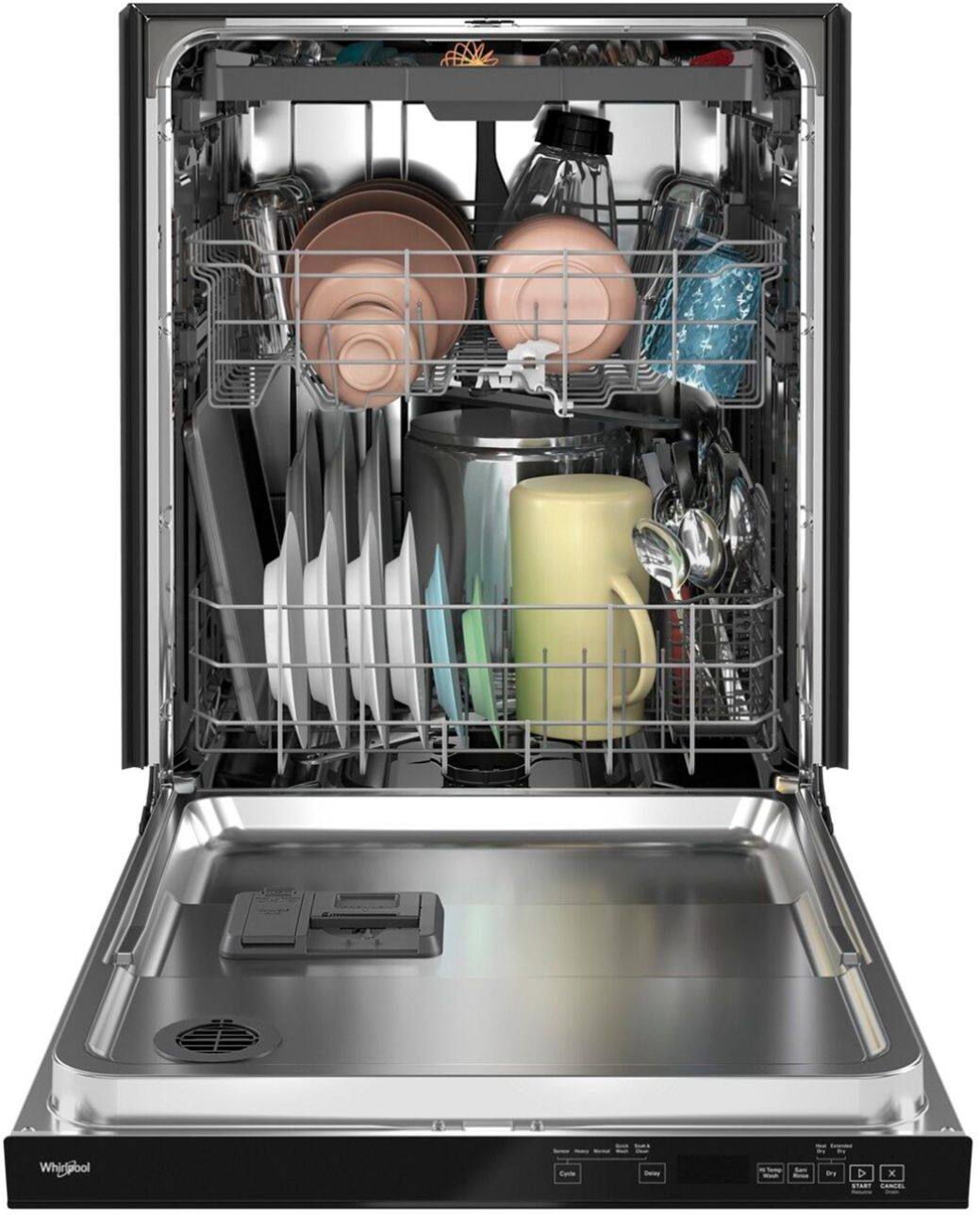 Alt View 12. Whirlpool - 24" Top Control Built-In Stainless Steel Dishwasher with 3rd Rack and 47 dBA - Black.