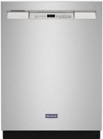 Maytag - 24" Front Control Built-In Dishwasher with Stainless Steel Tub, Dual Power Filtration, 50 dBA - Stainless Steel - Front_Zoom
