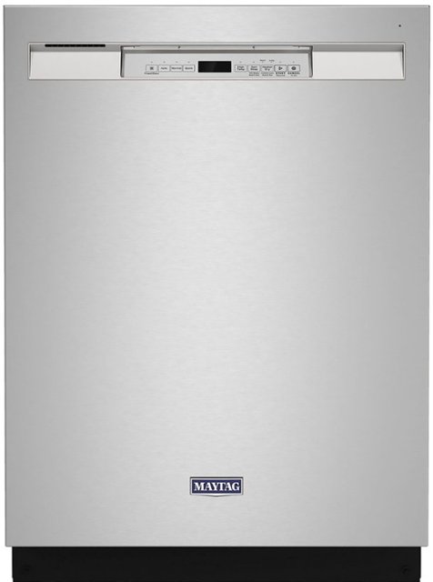 Maytag – 24″ Front Control Built-In Dishwasher with Stainless Steel Tub, Dual Power Filtration, 50 dBA – Fingerprint Resistant Stainless Steel