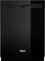 Maytag - 24" Front Control Built-In Dishwasher with Stainless Steel Tub, Dual Power Filtration, 50 dBA - Black - Front_Zoom