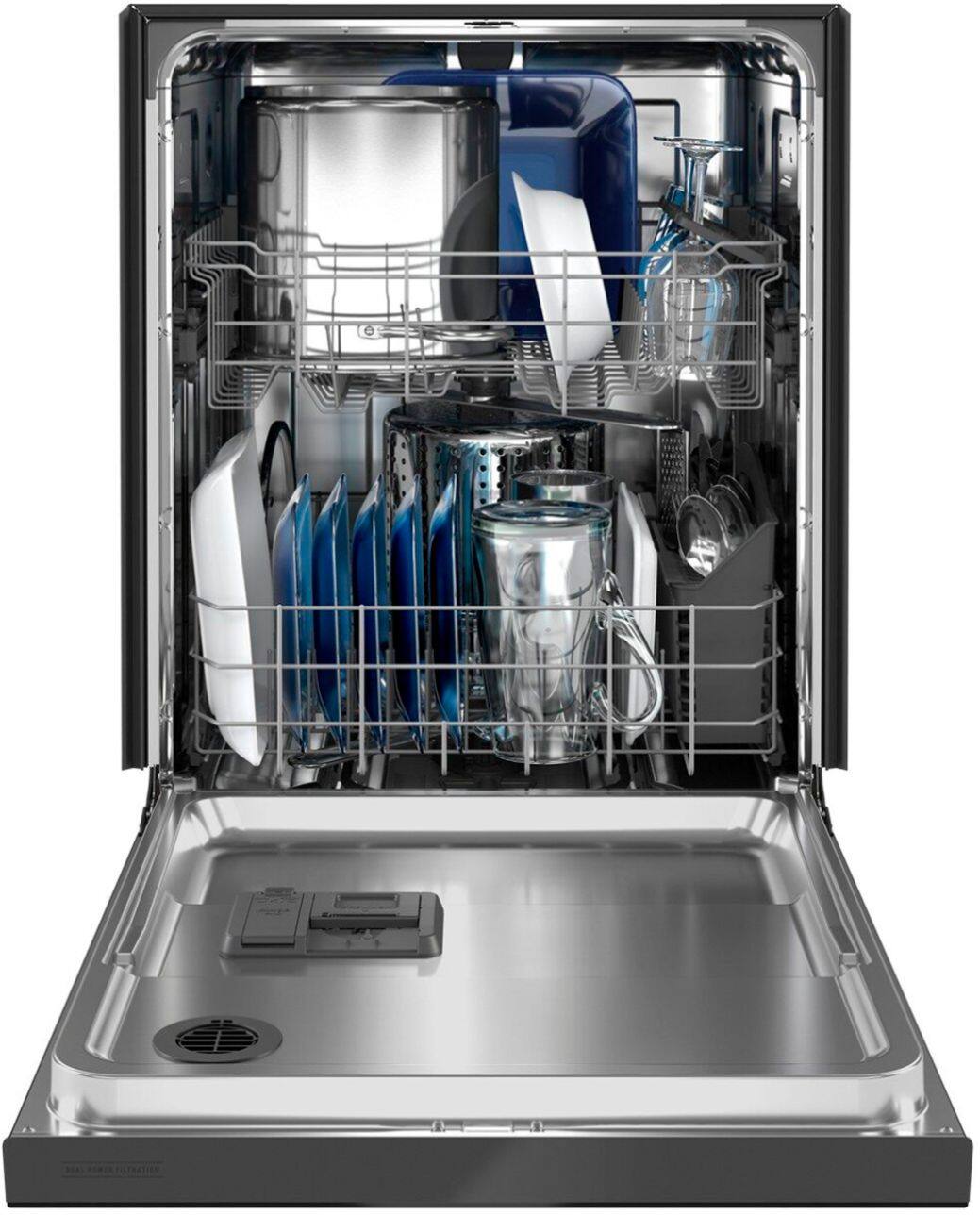 Alt View 14. Maytag - 24" Front Control Built-In Dishwasher with Stainless Steel Tub, Dual Power Filtration, 50 dBA - Black.