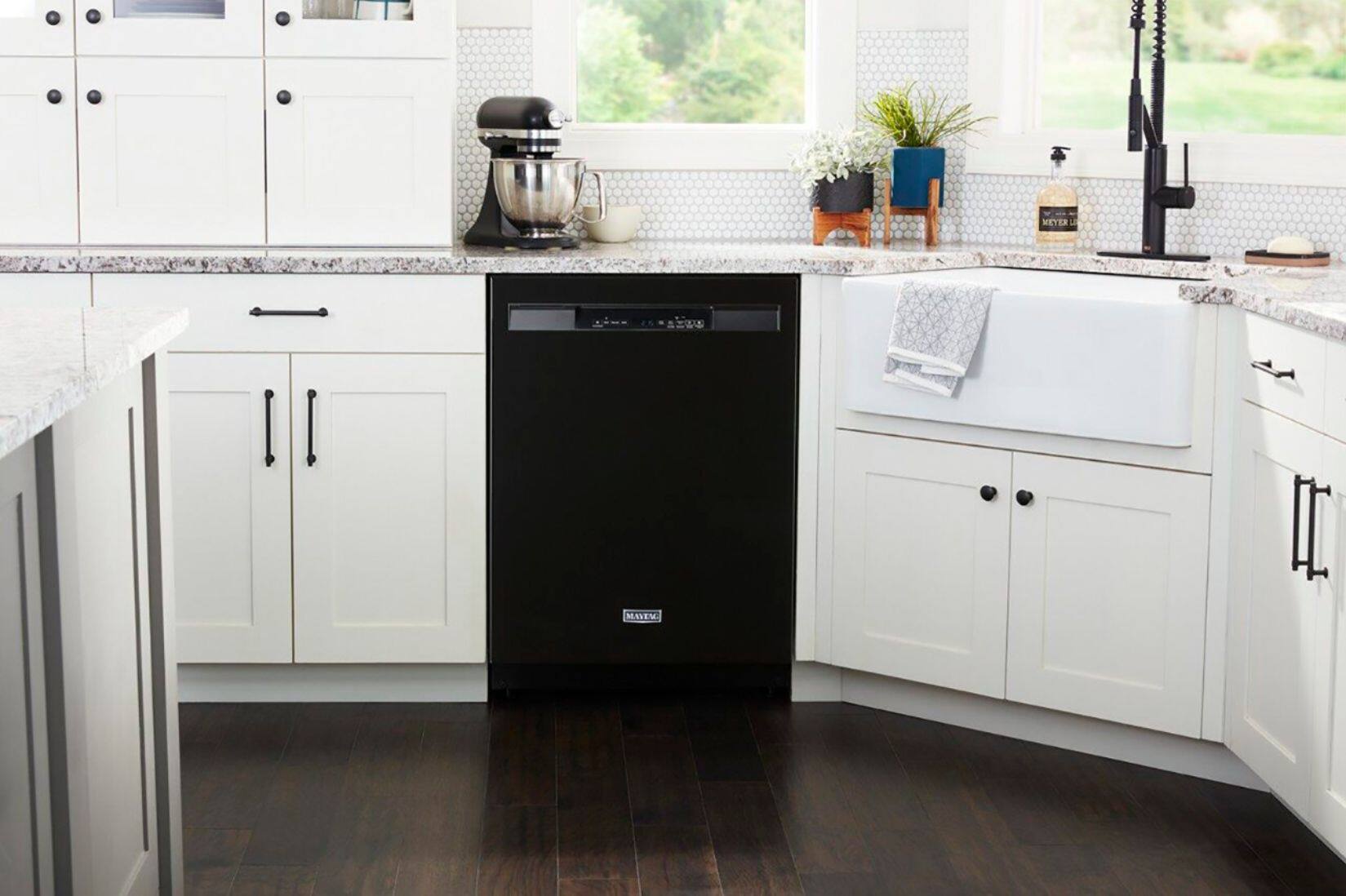 Alt View 28. Maytag - 24" Front Control Built-In Dishwasher with Stainless Steel Tub, Dual Power Filtration, 50 dBA - Black.