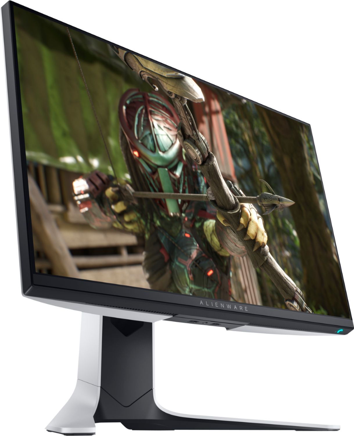 Angle View: Alienware - Geek Squad Certified Refurbished 24.5" IPS LED FHD FreeSync and G-SYNC Compatible Monitor - Lunar Light
