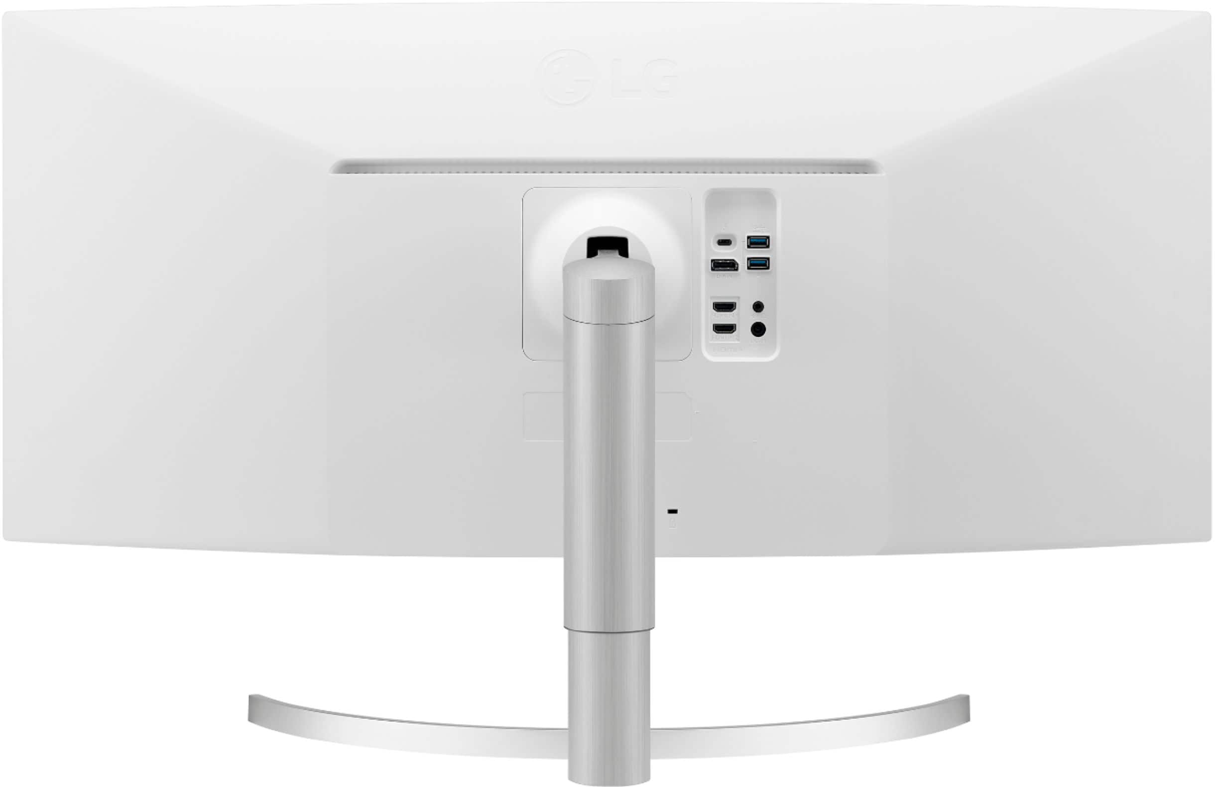 Back. LG - Geek Squad Certified Refurbished 38" IPS LED Curved FreeSync and G-SYNC Compatible Monitor with HDR - Silver.