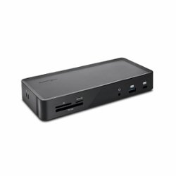Kensington - SD4900P USB-C and USB 3.0 10Gbps Triple 4K Hybrid Dock - 135W adapter - DP & HDMI - Win/Mac/Chrome - Black - Front_Zoom