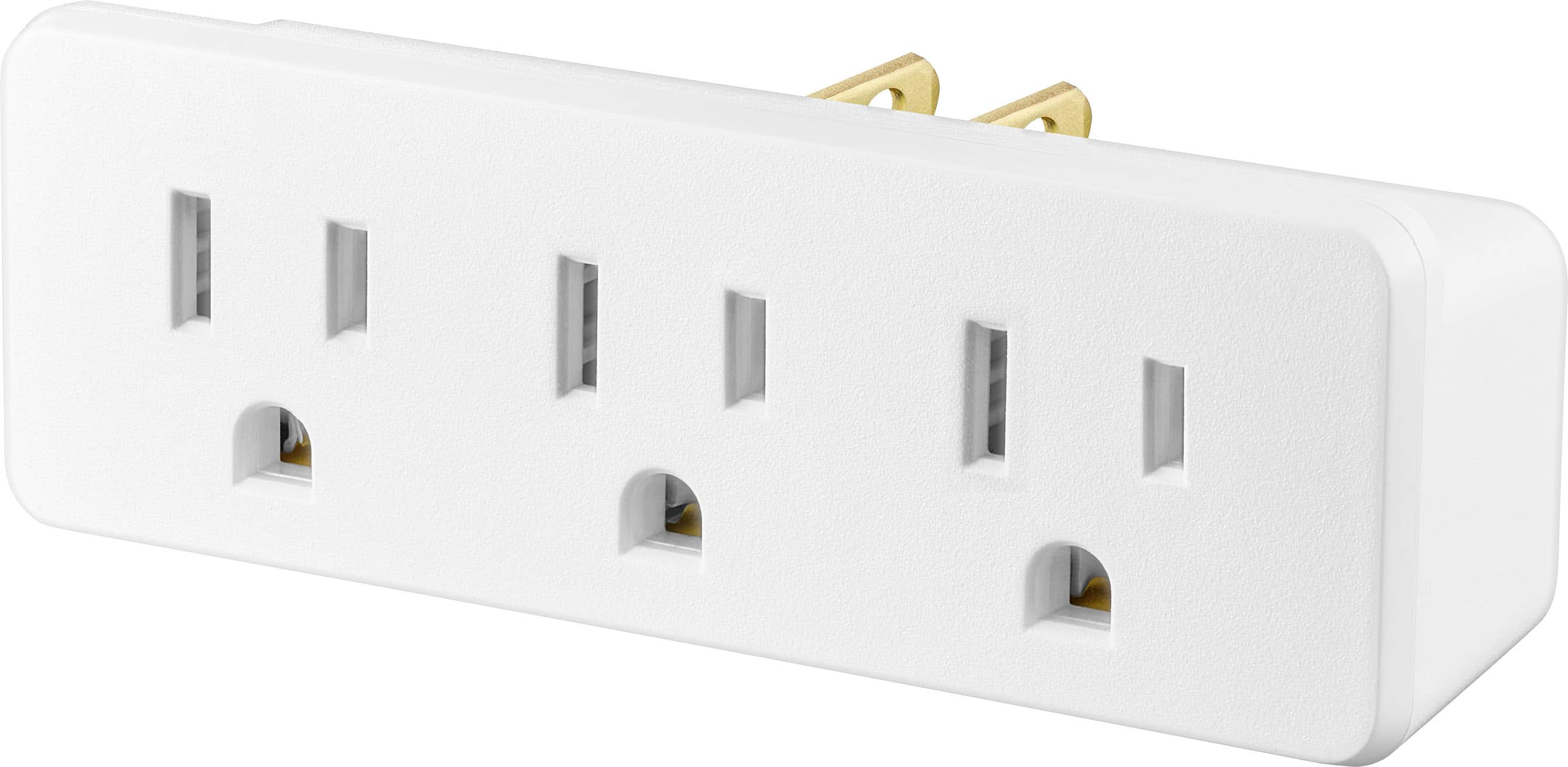 Insignia™ - 3-Plug Outlet Extender - White - Front_Zoom