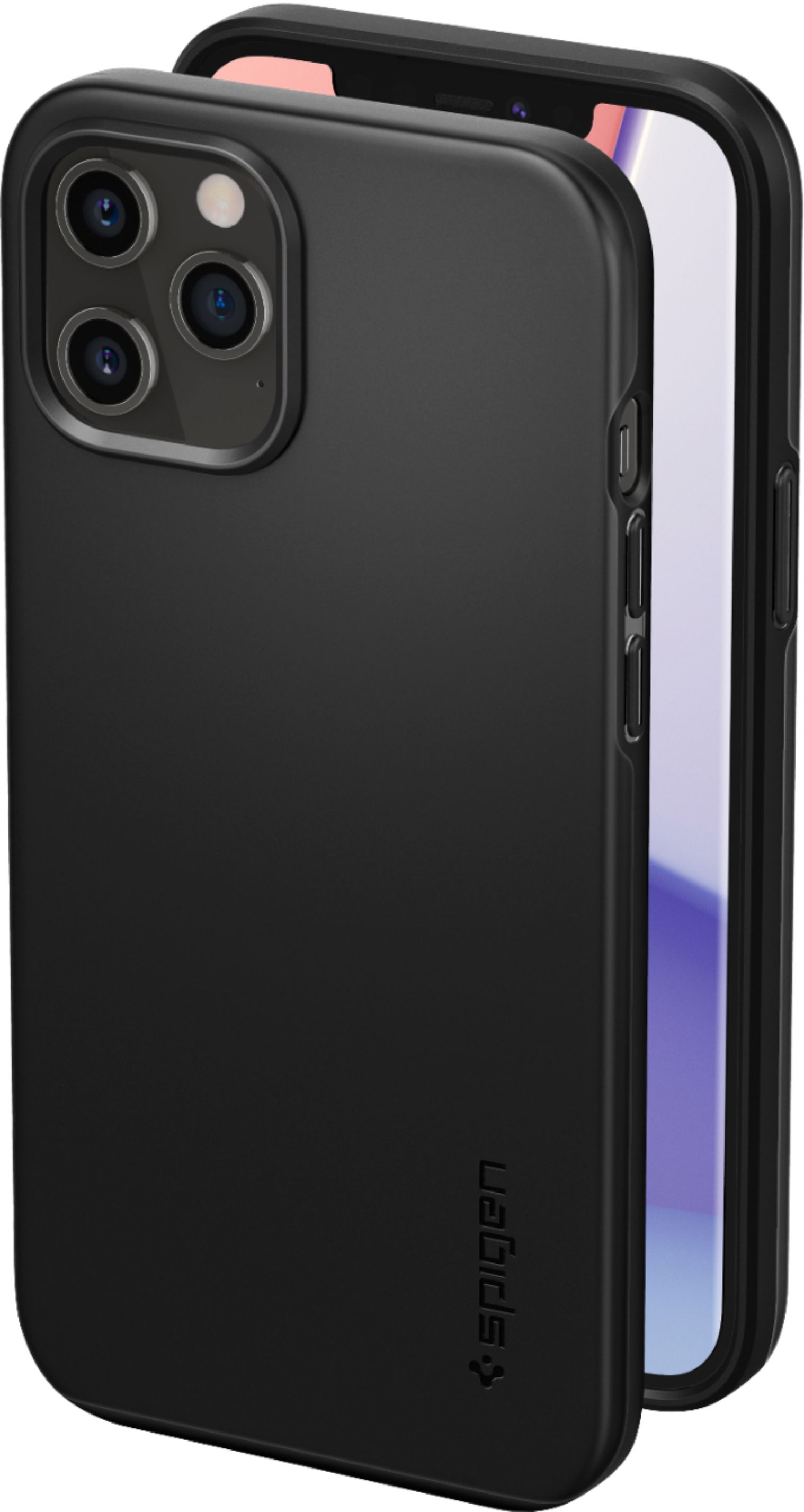 Spigen Thin Fit Hard Shell Case for Apple iPhone 13 Pro Max & iPhone 12 Pro  Max Black 55778BBR - Best Buy