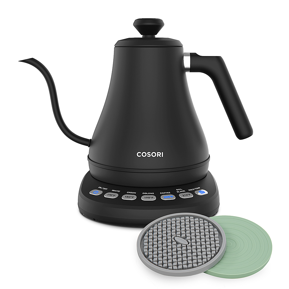 brim Temperature Control Electric Gooseneck Kettle with Capacitive Touch,  Black