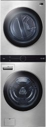 LG - STUDIO 5.0 Cu. Ft. HE Smart Front Load Washer and 7.4 Cu. Ft. Gas Dryer WashTower with Steam and Built-In Intelligence - Noble Steel - Front_Zoom