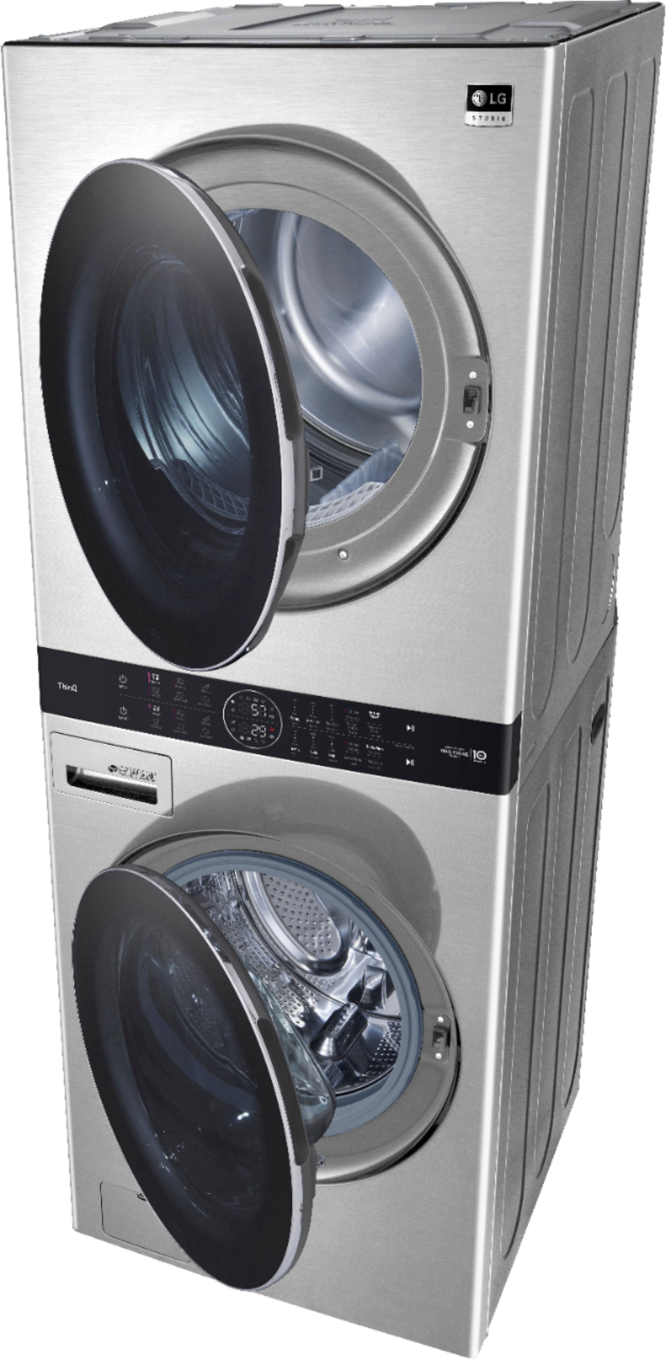 Alt View 12. LG - STUDIO 5.0 Cu. Ft. HE Smart Front Load Washer and 7.4 Cu. Ft. Gas Dryer WashTower with Steam and Built-In Intelligence - Noble Steel.