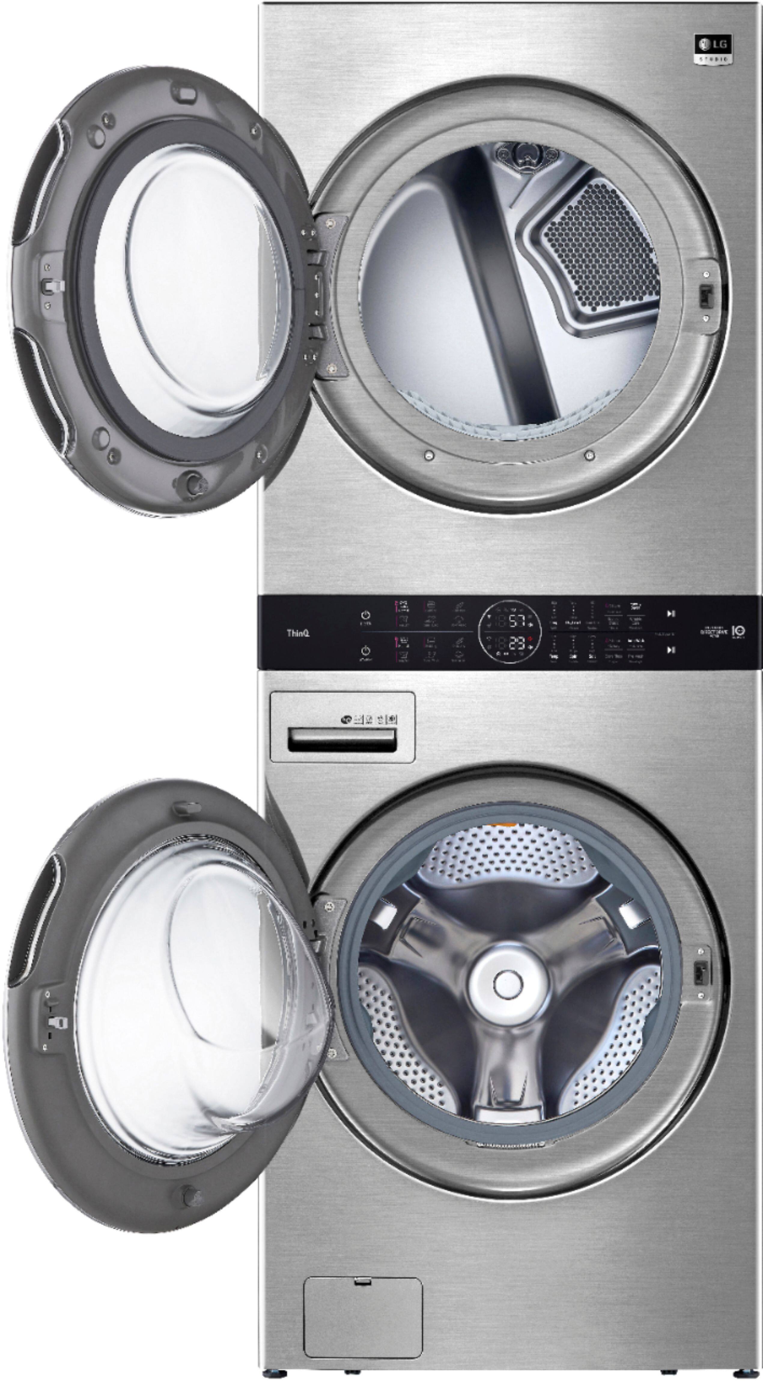 Alt View 16. LG - STUDIO 5.0 Cu. Ft. HE Smart Front Load Washer and 7.4 Cu. Ft. Gas Dryer WashTower with Steam and Built-In Intelligence - Noble Steel.