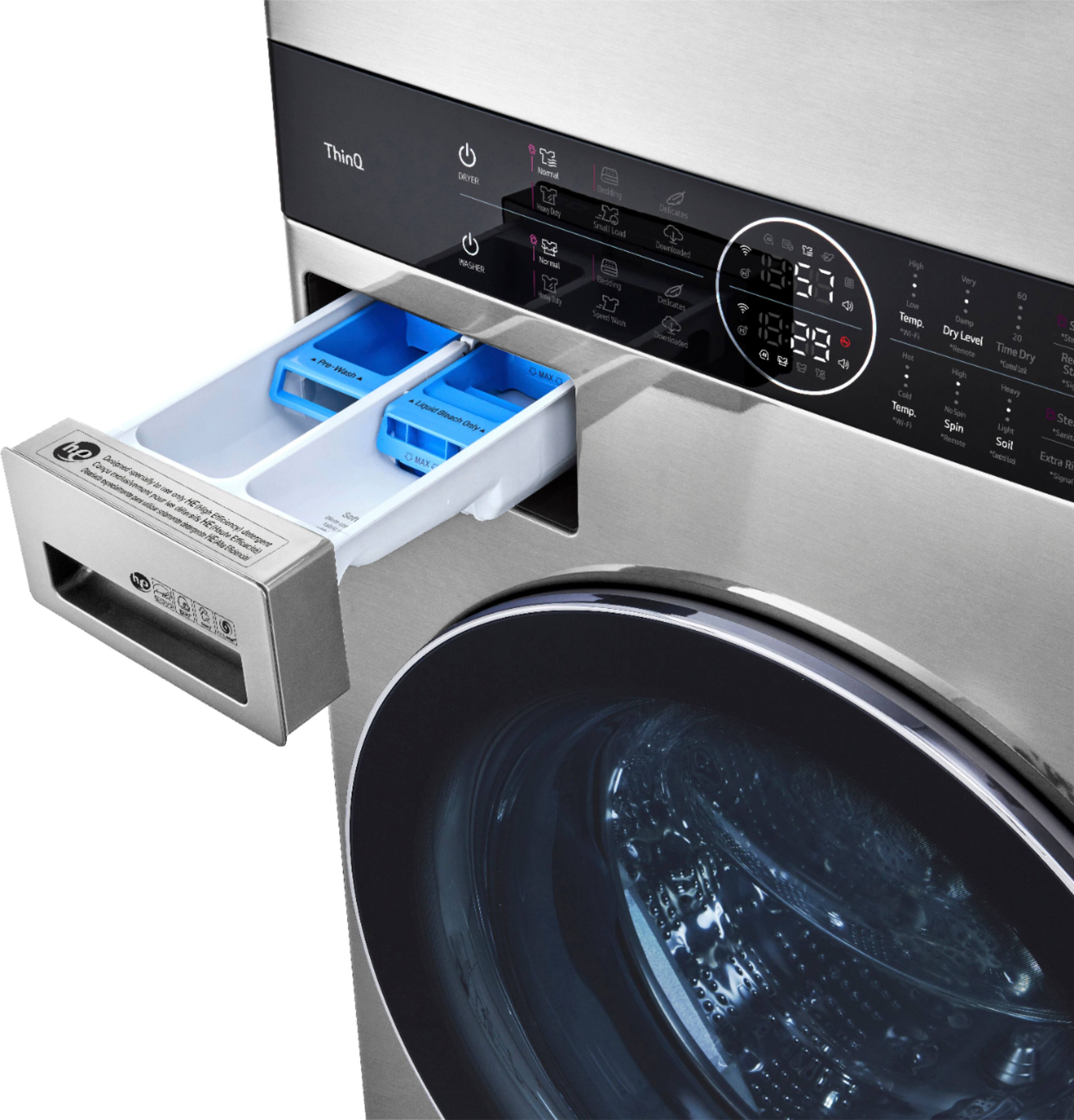 Alt View 18. LG - STUDIO 5.0 Cu. Ft. HE Smart Front Load Washer and 7.4 Cu. Ft. Gas Dryer WashTower with Steam and Built-In Intelligence - Noble Steel.