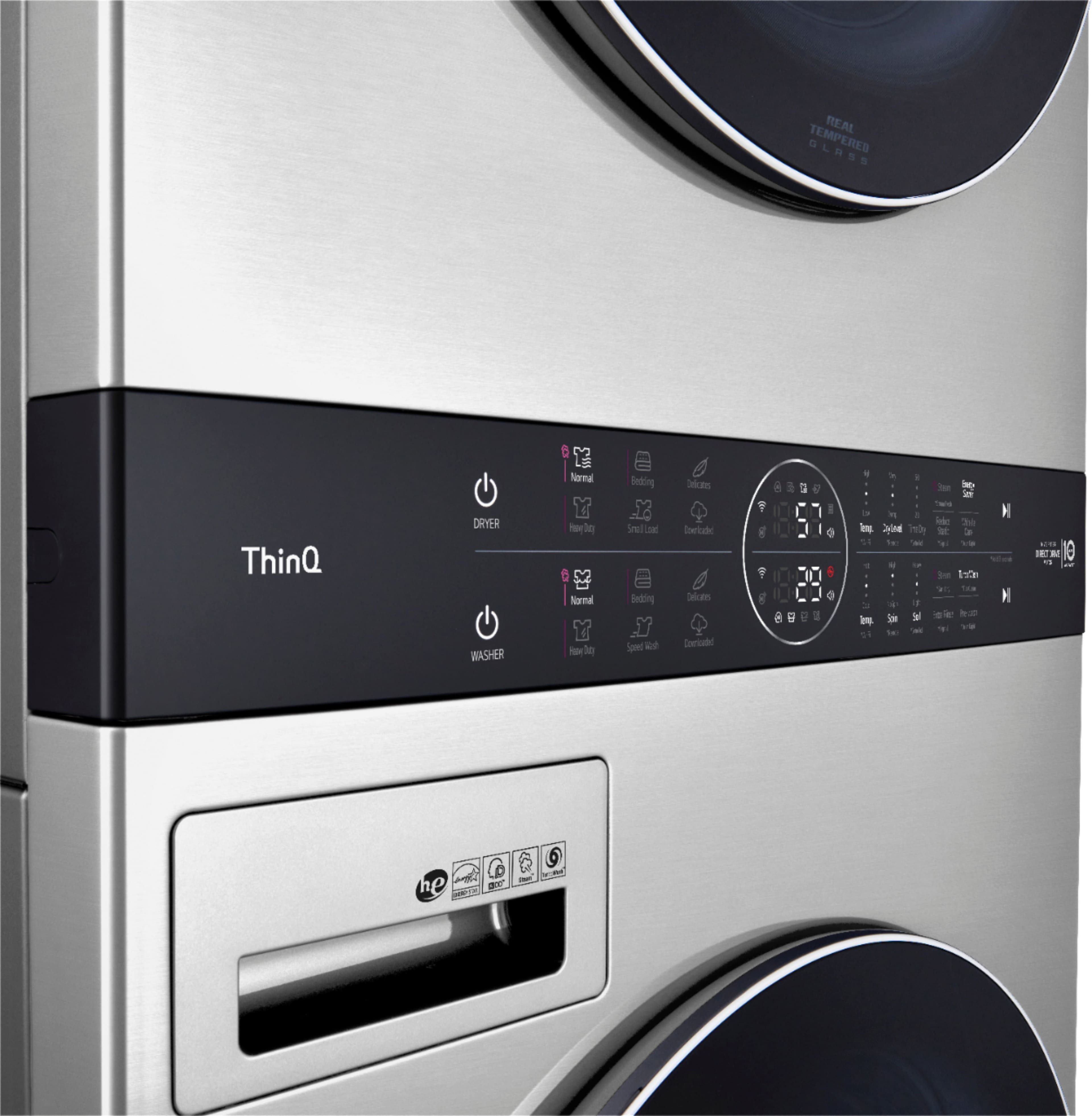 Alt View 19. LG - STUDIO 5.0 Cu. Ft. HE Smart Front Load Washer and 7.4 Cu. Ft. Gas Dryer WashTower with Steam and Built-In Intelligence - Noble Steel.