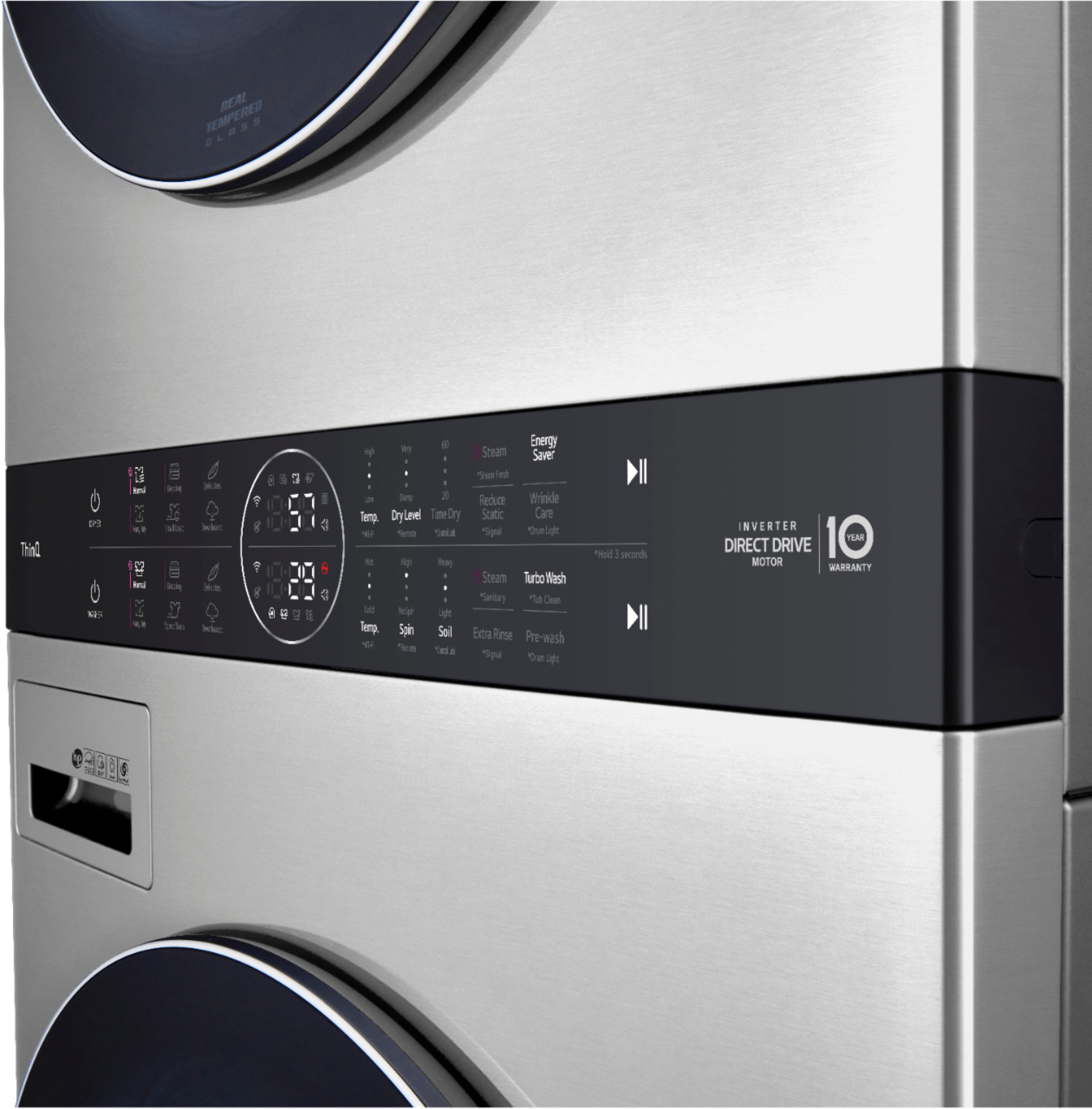 LG STUDIO Gas Steam WashTower - Dryer WSGX201HNA Steel Ft. and Front HE Intelligence Buy Load with Smart Built-In Cu. Ft. Washer and Noble 7.4 Cu. 5.0 Best