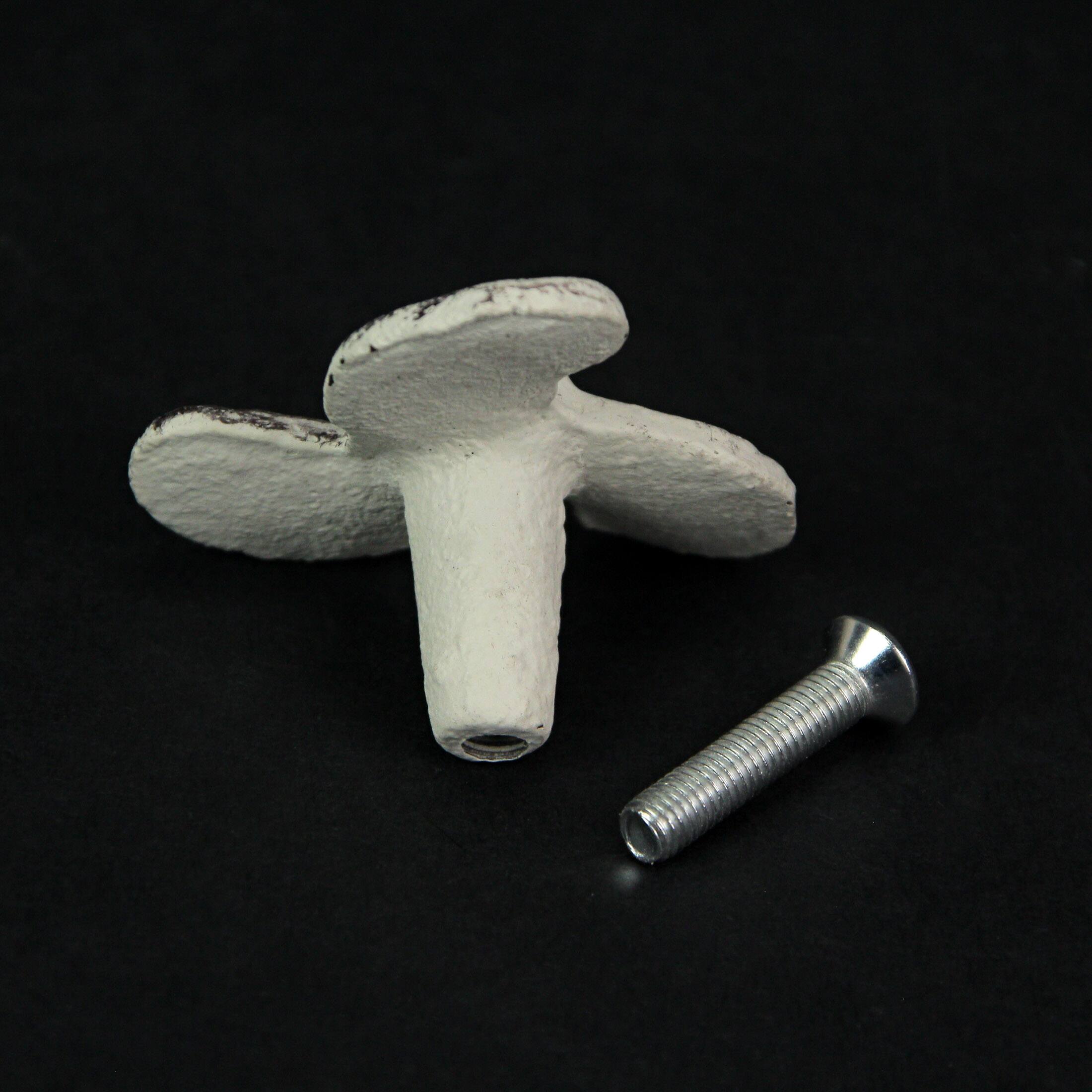 Alt View 6. Zeckos - Set of 6 White Cast Iron Boat Propeller Cabinet Knob Nautical Drawer Pull Decor - White.