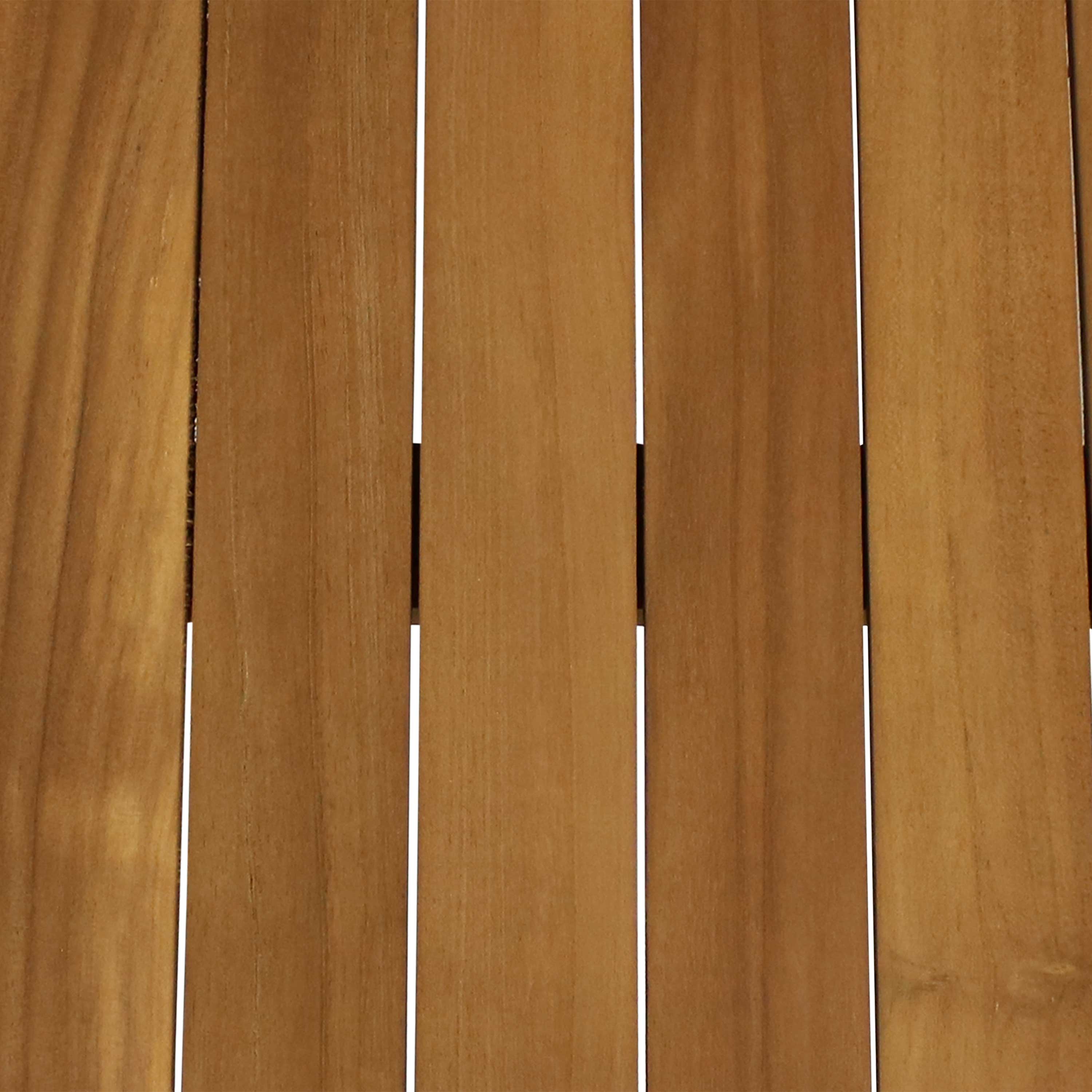 Alt View 7. Sunnydaze - 45.75 in Teak Wood Rectangular Patio Coffee Table - Light Brown.