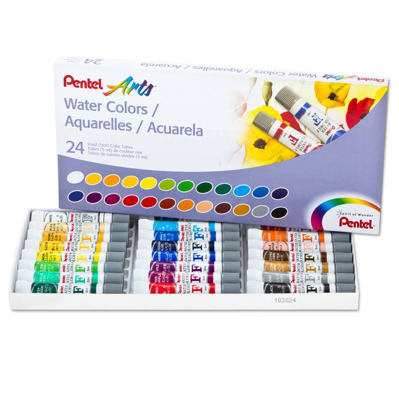 24 Acuarela Aquarelles Colors Water Colors / Aquarelles / Acuarela Pentel Arts Water Colors / Aquarelles / Acuarela Vivid (5ml) Color Tubes de couleur Tubos de colores vividos (5 ml) 24 Tubes

Pentel Arts
Water Colors / Aquarelles / Acuarela
24 Vivid (5ml) Color Tubes
Tubos de colores vividos (5 ml)

Spirit of Wonder Pentel

103024