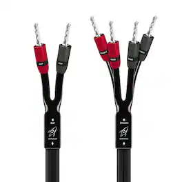 AudioQuest - Rocket 11 15' Speaker Cable with Banana > Banana SureGrip 300 Connectors - Black/Gray Stripes