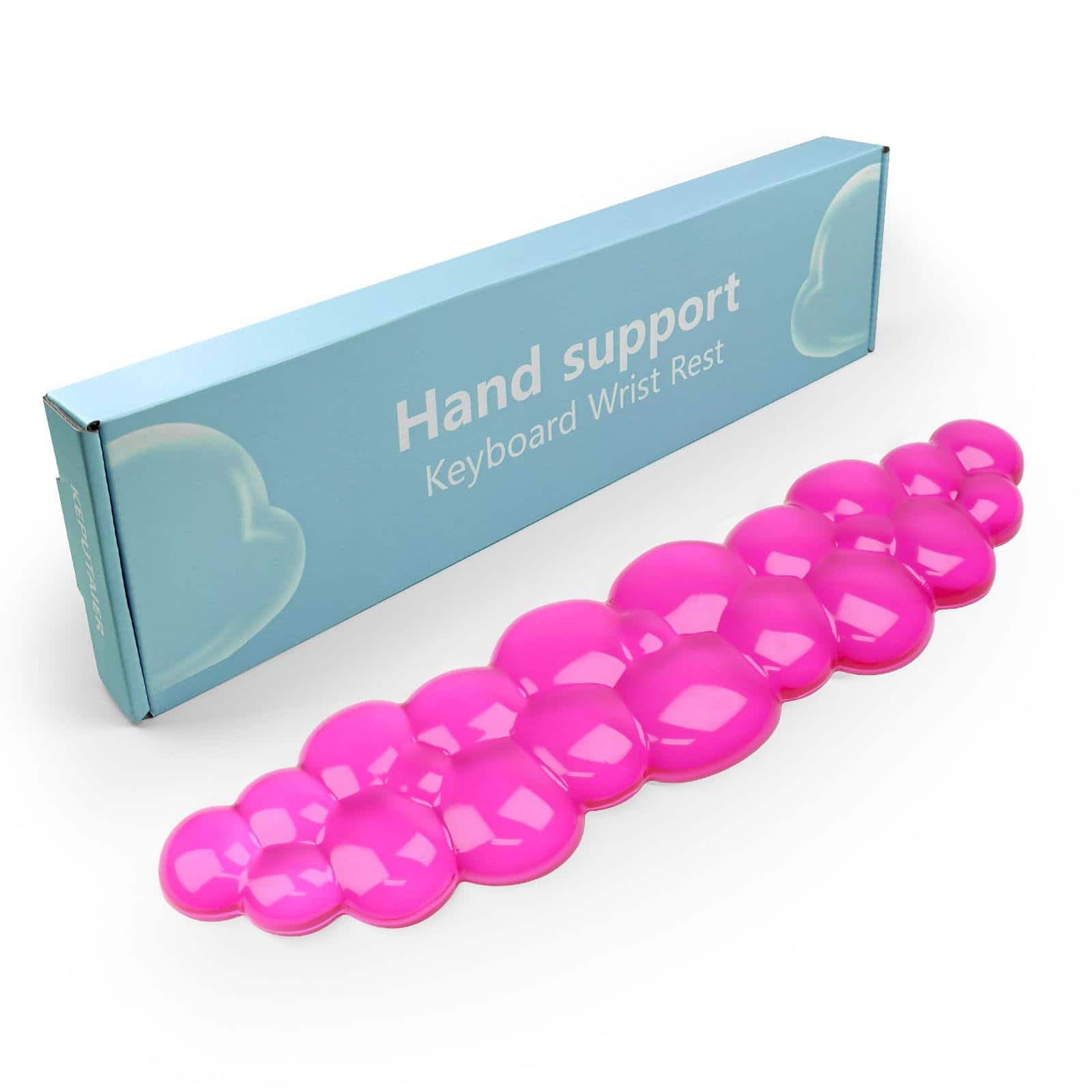 Comfort Essence - Gel Cloud And Mouse Wrist Rest Cute Support Arm For Typing Reliefsuitable Officecomputerlaptopgamingwhite - Transparent Red