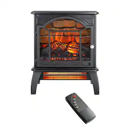GOODSILO - 18"" Electric Infrared Quartz Fireplace Stove with Remote - Freestanding Design - Antique Black