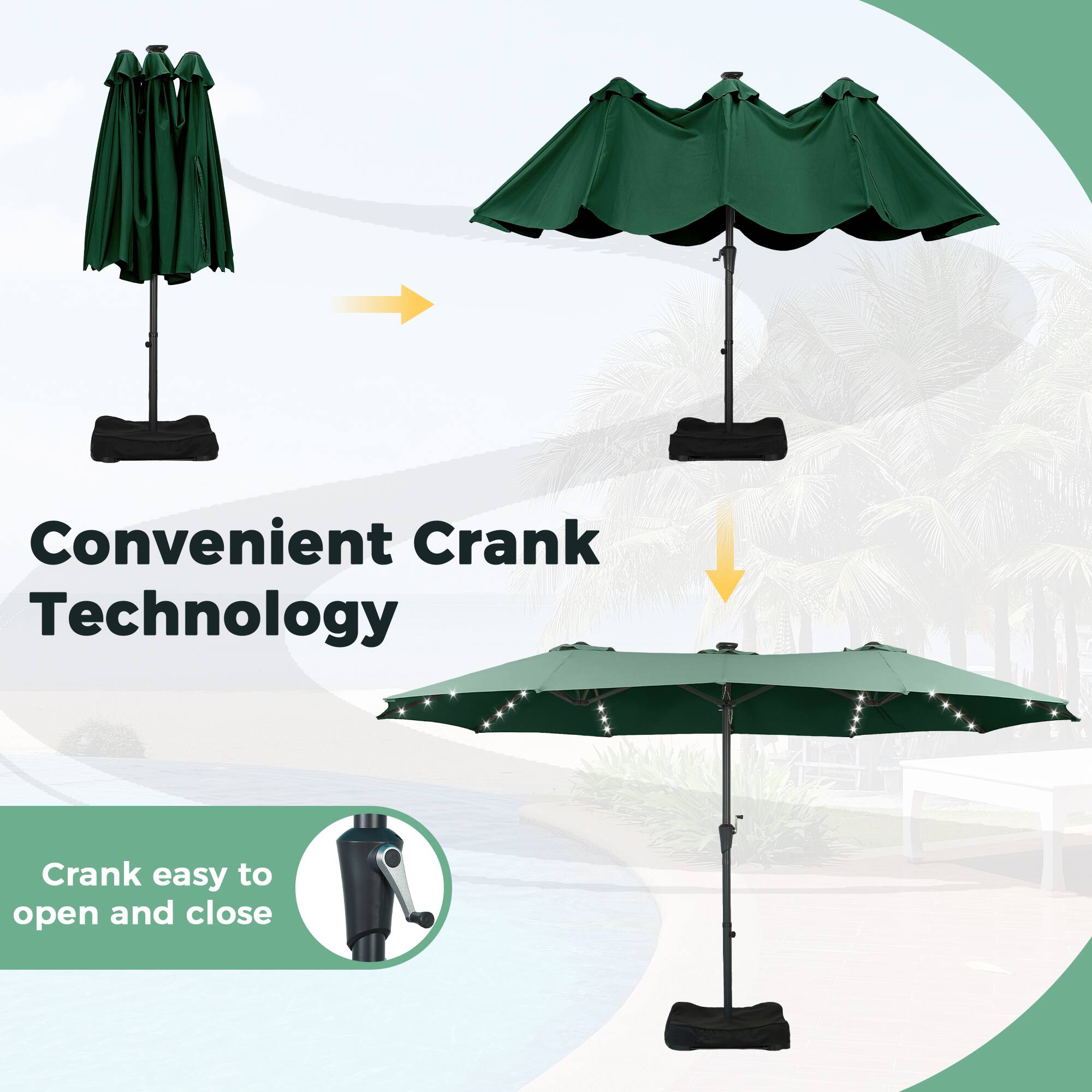 Convenient Crank Technology  
Crank easy to open and close