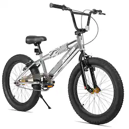 JOYSTAR - Rowlamd 20" Kids Bike for Boys Girls Ages 7-12, BMX Style Children's Bicycle with Kickstand - Silver