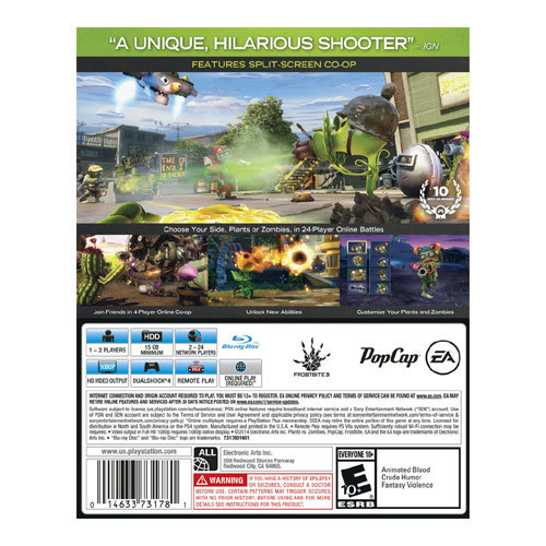 Plants Vs Zombies Garden Warfare - Sony PlayStation 4 PS4 - Empty