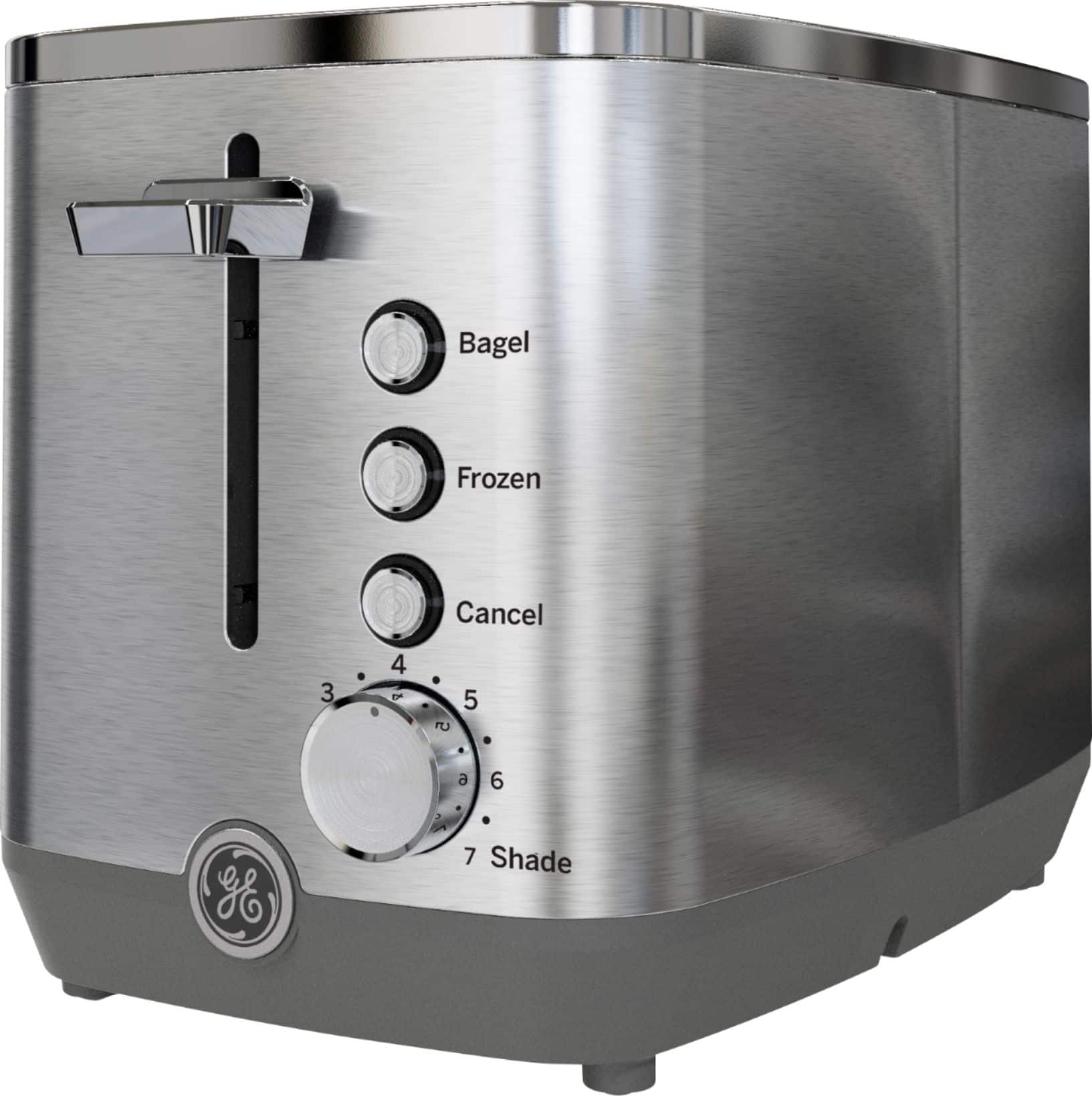 Angle. GE - 2-Slice Toaster - Stainless Steel.