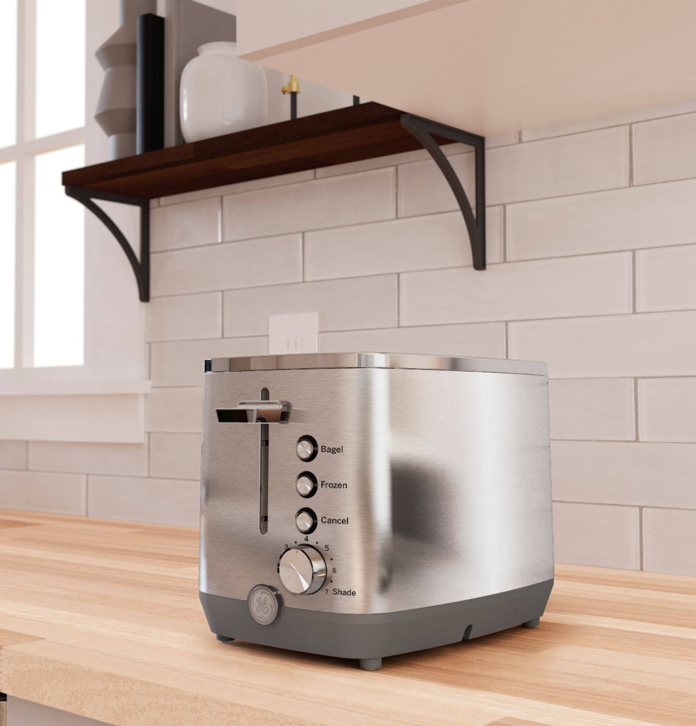 Alt View 28. GE - 2-Slice Toaster - Stainless Steel.