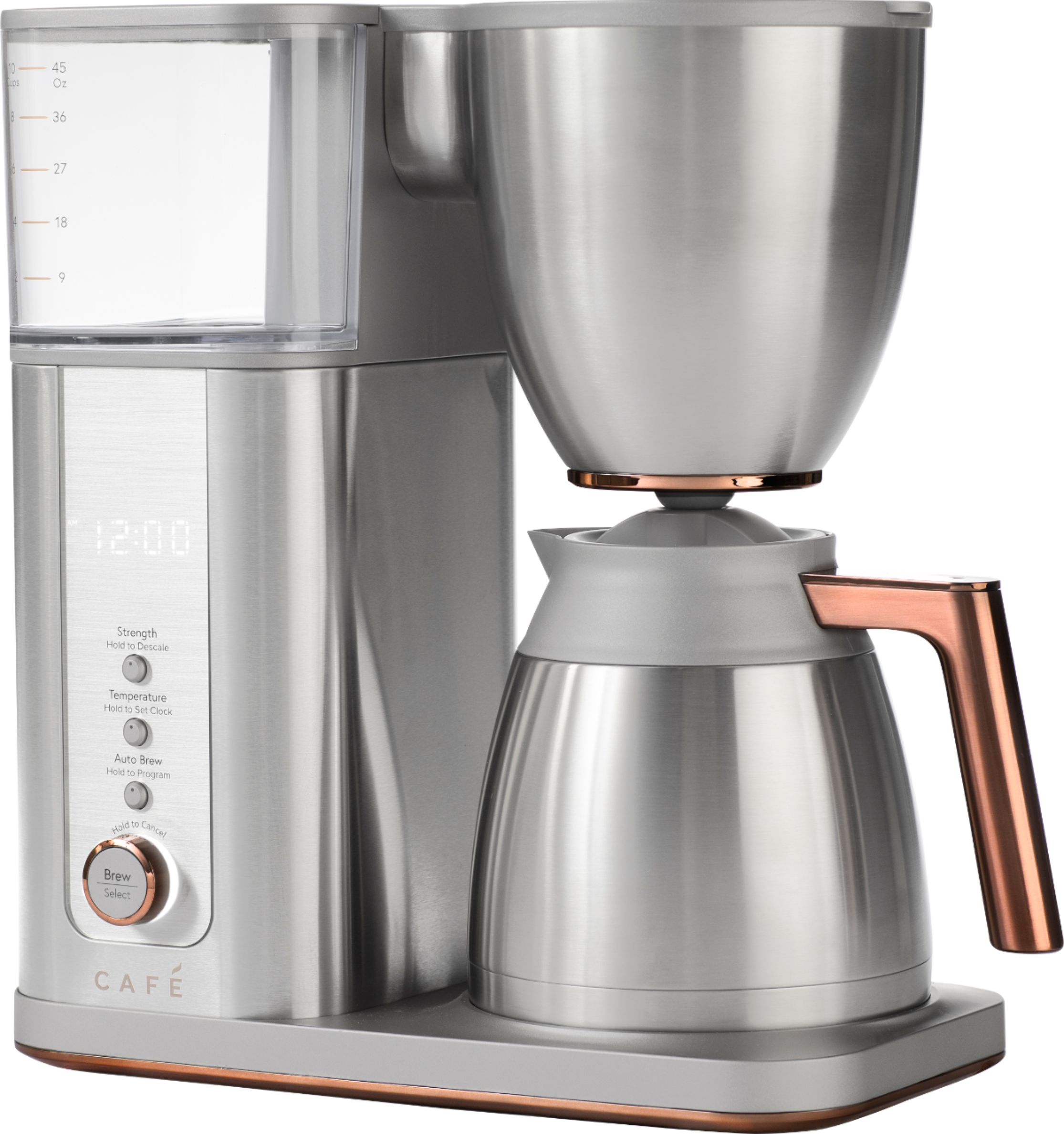 Angle View: Café - Smart Drip 10-Cup Coffee Maker with WiFi - Brushed Stainless Steel