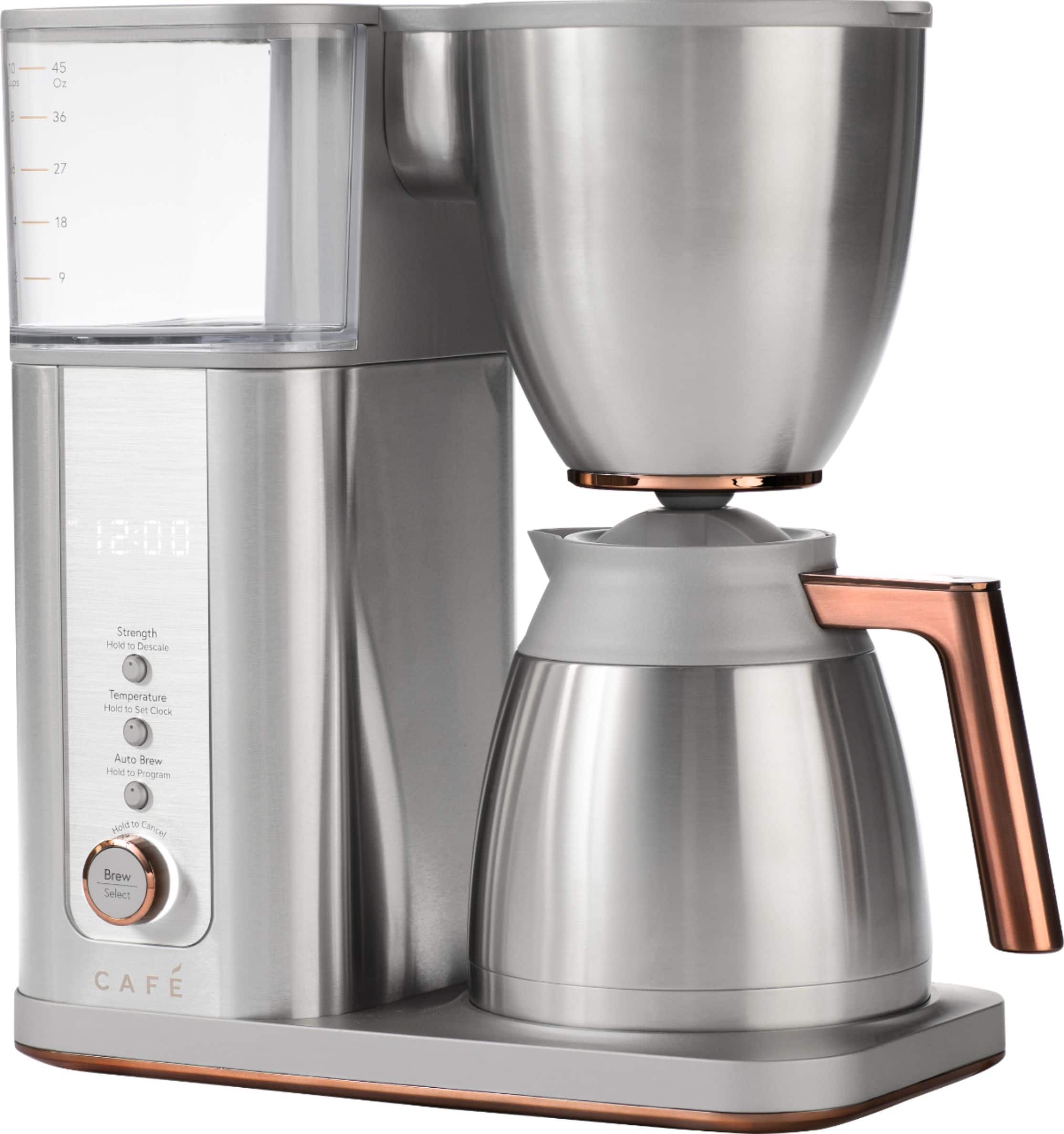 Angle. Café - Smart Drip 10-Cup Coffee Maker with WiFi - Brushed Stainless Steel.