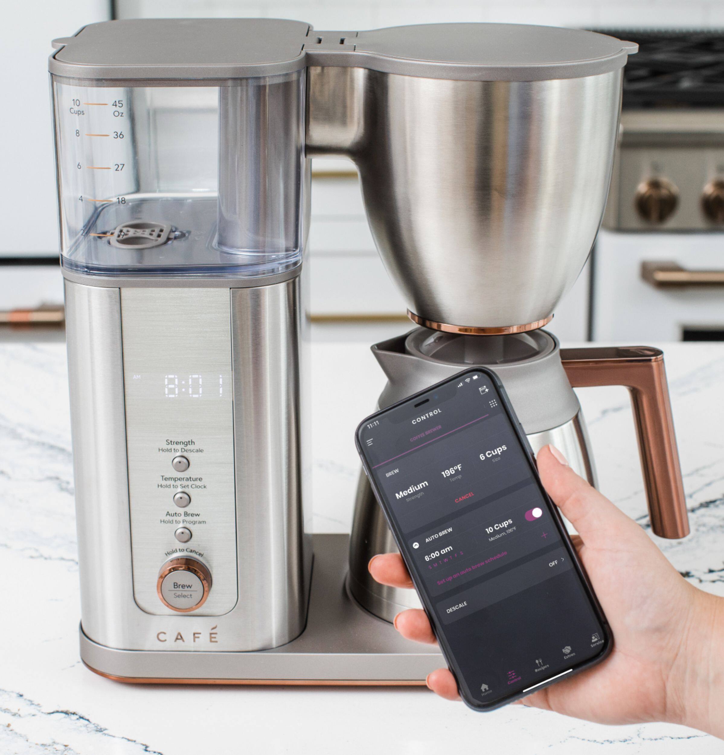 Alt View 34. Café - Smart Drip 10-Cup Coffee Maker with WiFi - Brushed Stainless Steel.