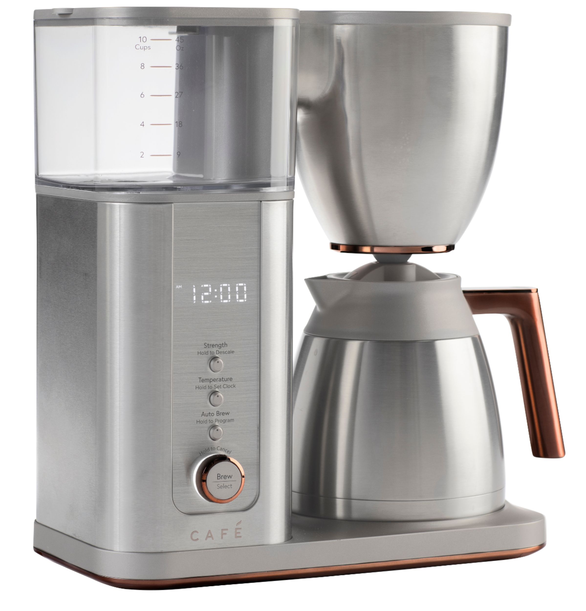 Left View: Café - Smart Drip 10-Cup Coffee Maker with WiFi - Brushed Stainless Steel