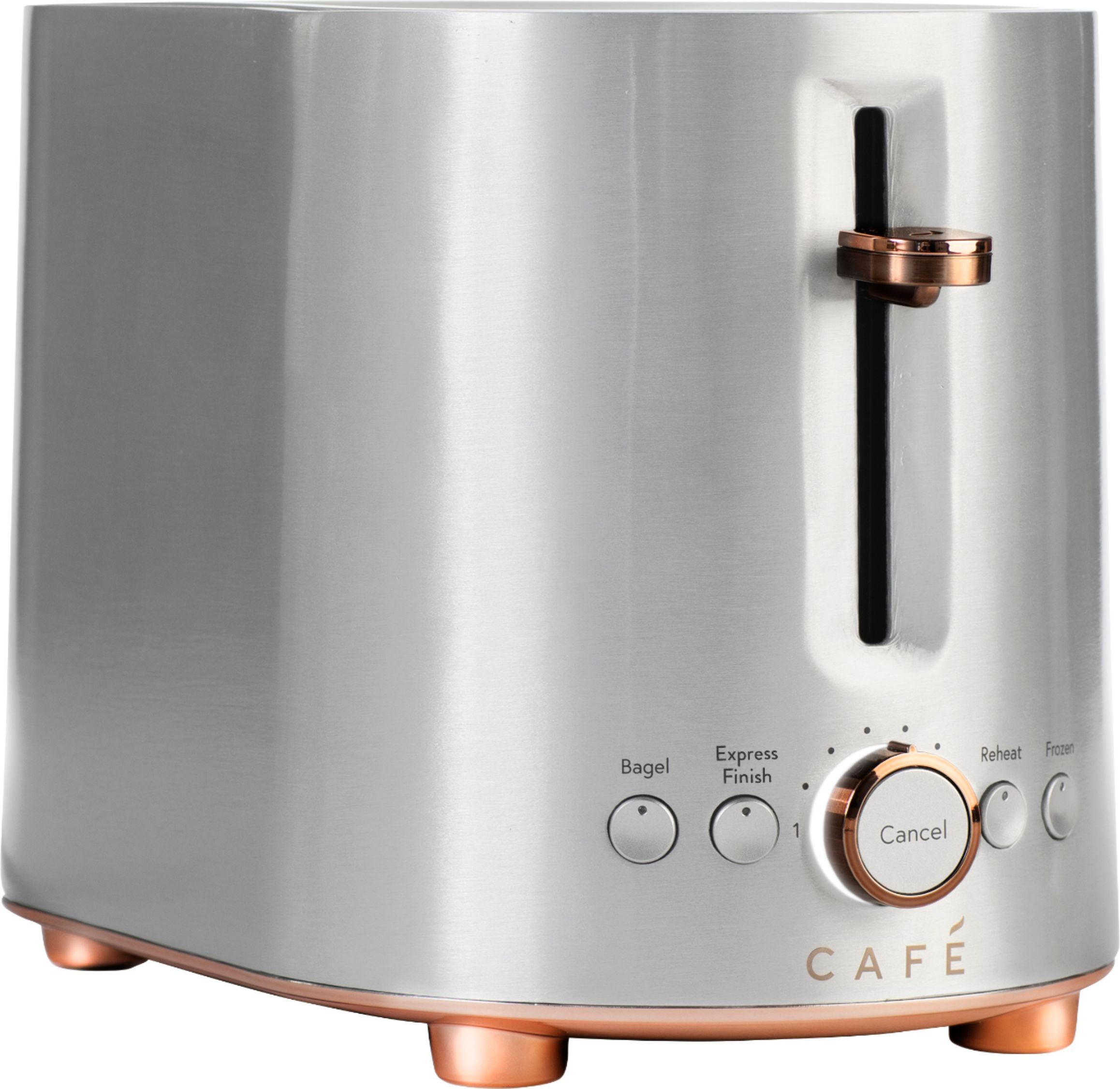 Left View: Café - Specialty 2-Slice Toaster - Stainless Steel