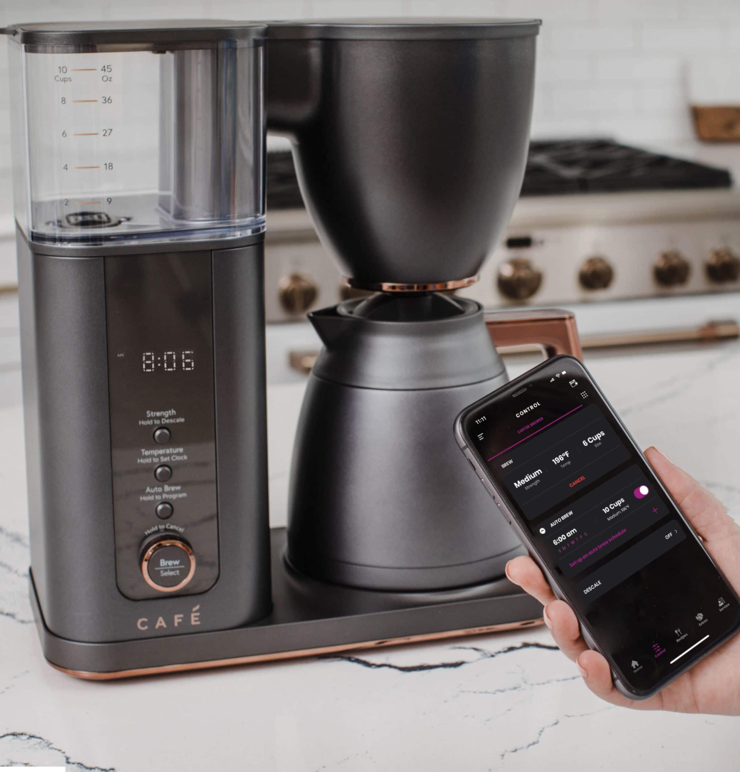 Alt View 34. Café - Smart Drip 10-Cup Coffee Maker with WiFi - Matte Black.