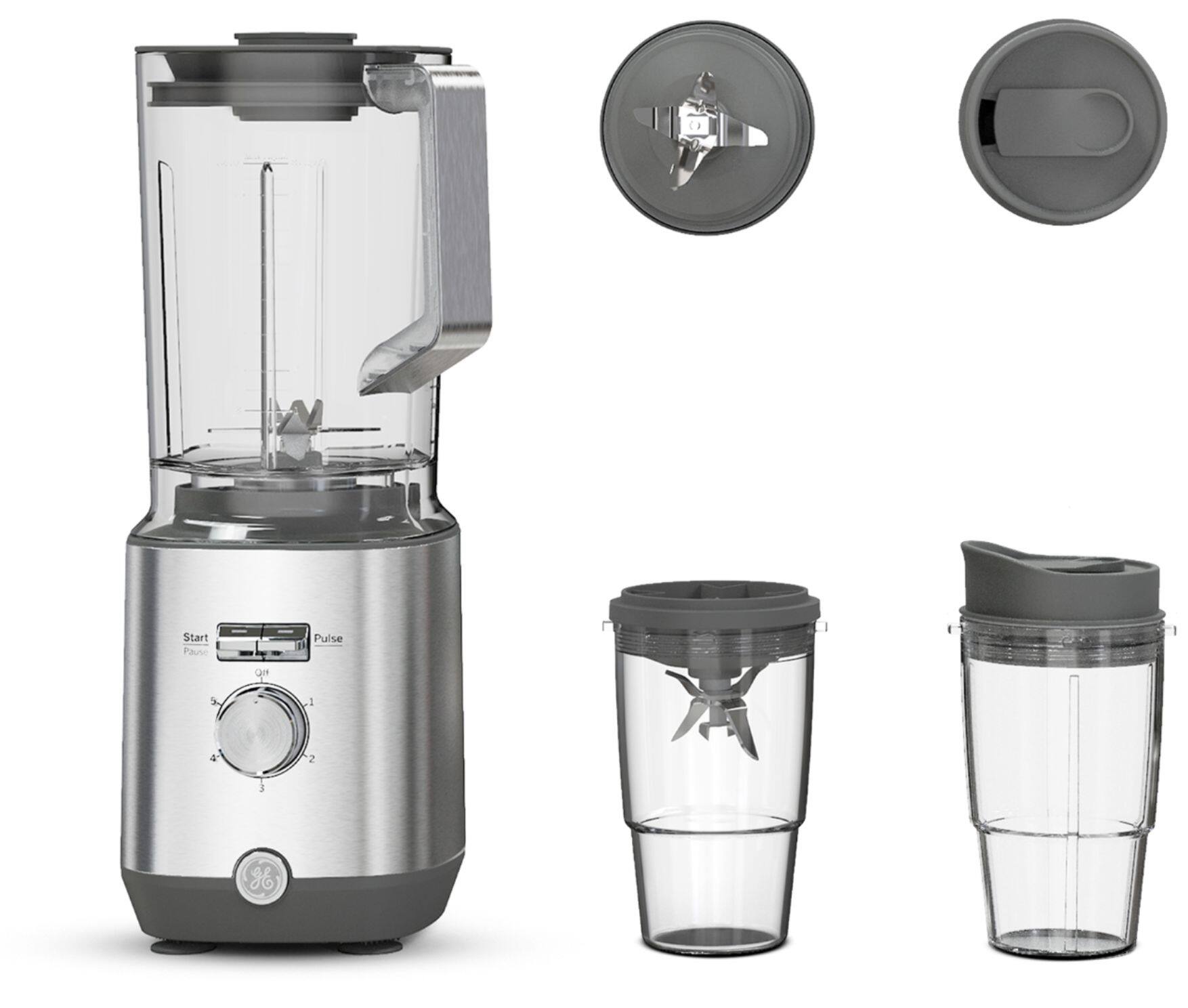 Alt View 15. GE - 5-Speed 64-Oz. Blender with Blender Cups - Stainless Steel.