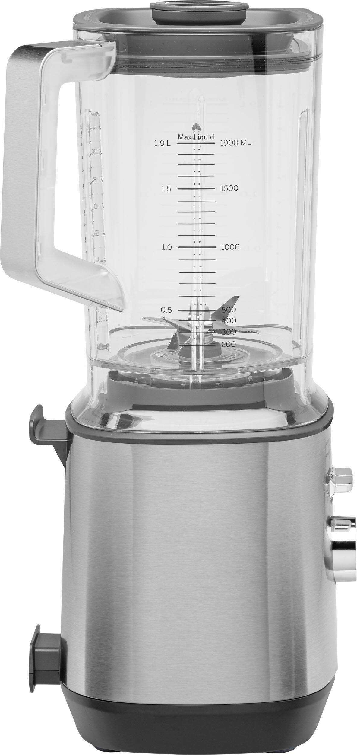Left. GE - 5-Speed 64-Oz. Blender with Blender Cups - Stainless Steel.