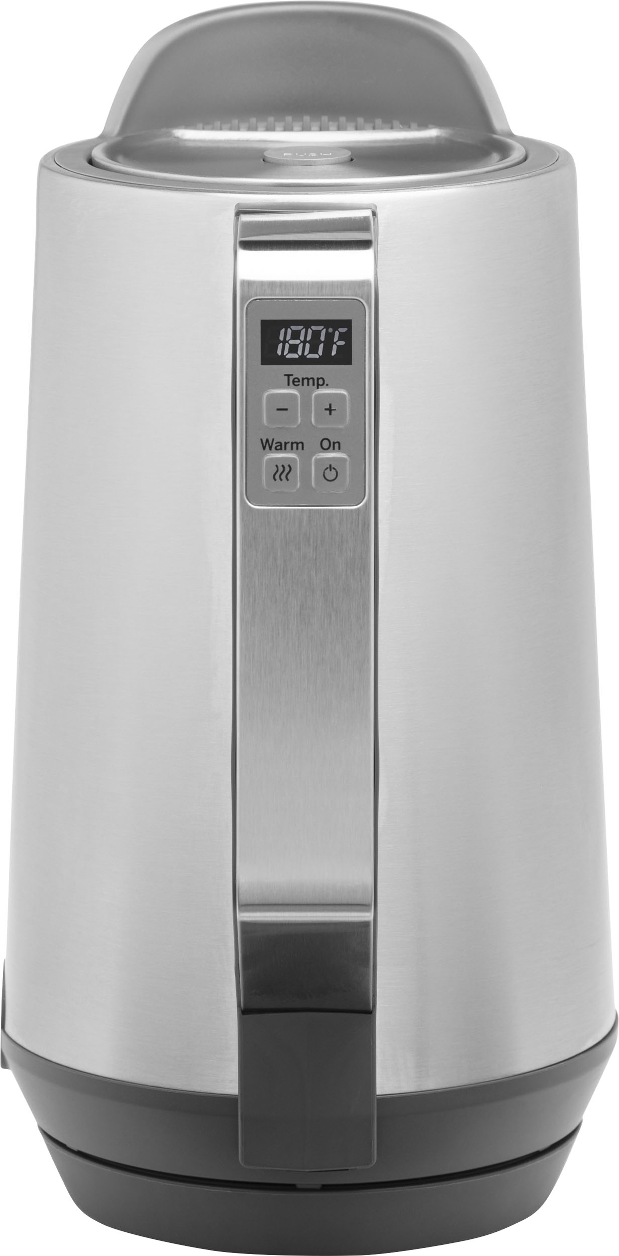 Left View: GE - Electric Kettle with Digital Control - Brushed Stainless Steel