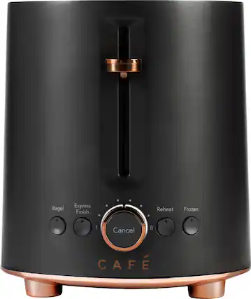 Front. Café - Specialty 2-Slice Toaster - Matte Black.