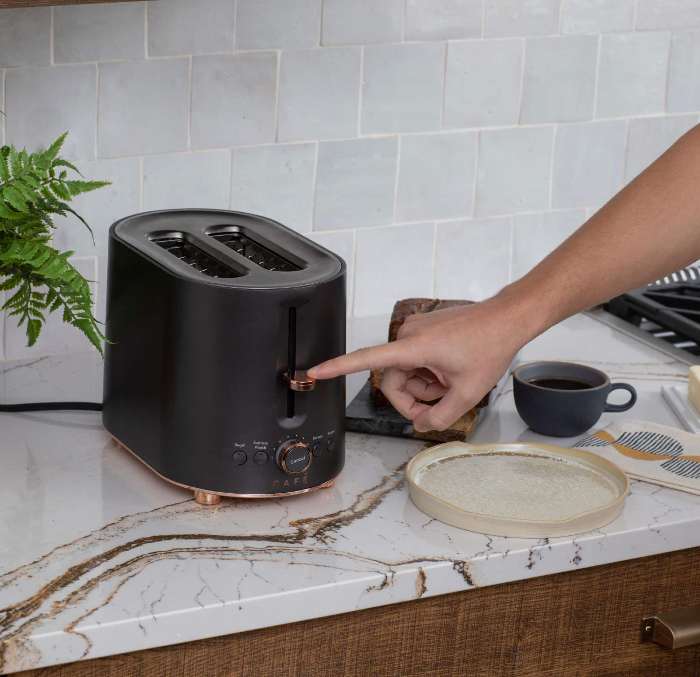 Alt View 26. Café - Specialty 2-Slice Toaster - Matte Black.