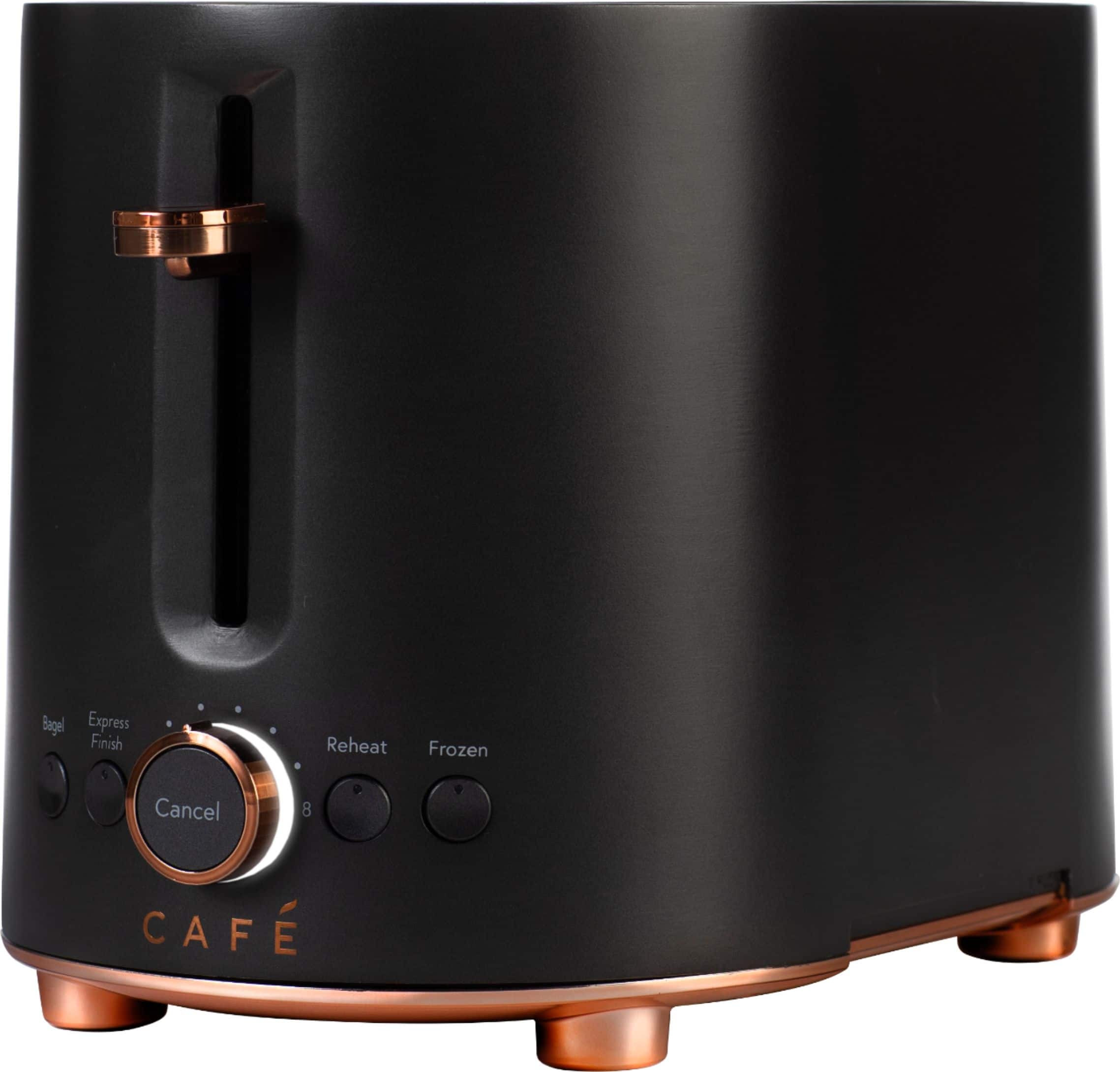 Left. Café - Specialty 2-Slice Toaster - Matte Black.