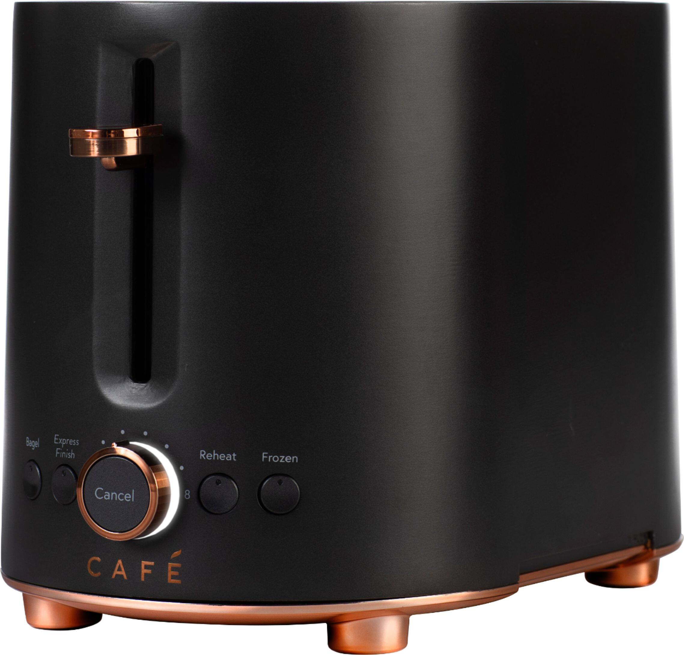 Left. Café - Specialty 2-Slice Toaster - Matte Black.