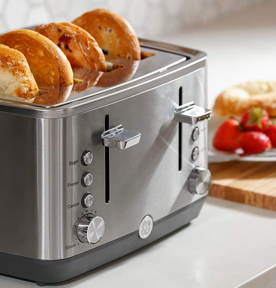 Alt View 21. GE - 4-Slice Toaster - Stainless Steel.