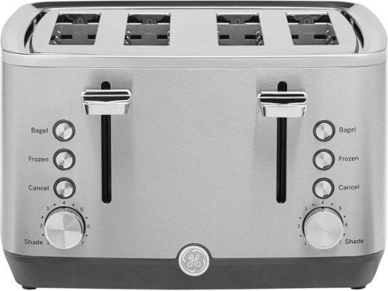 Front Zoom. GE - 4-Slice Toaster - Stainless Steel.